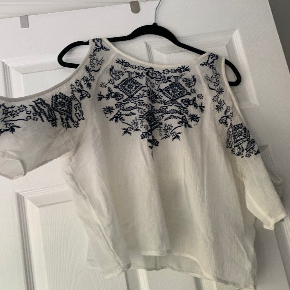 flowy white top